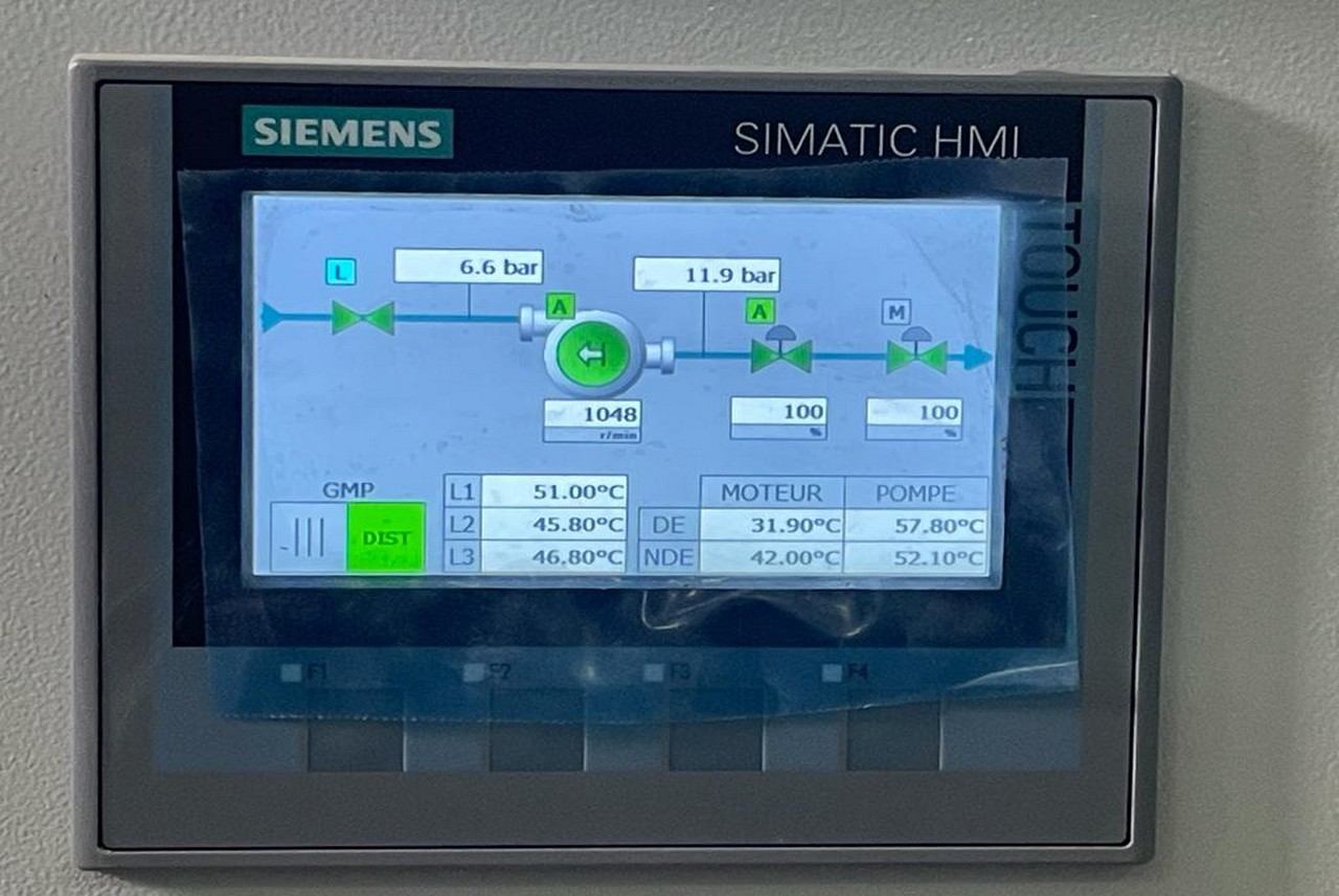 Écran de l’automate Siemens SIMATIC de la station